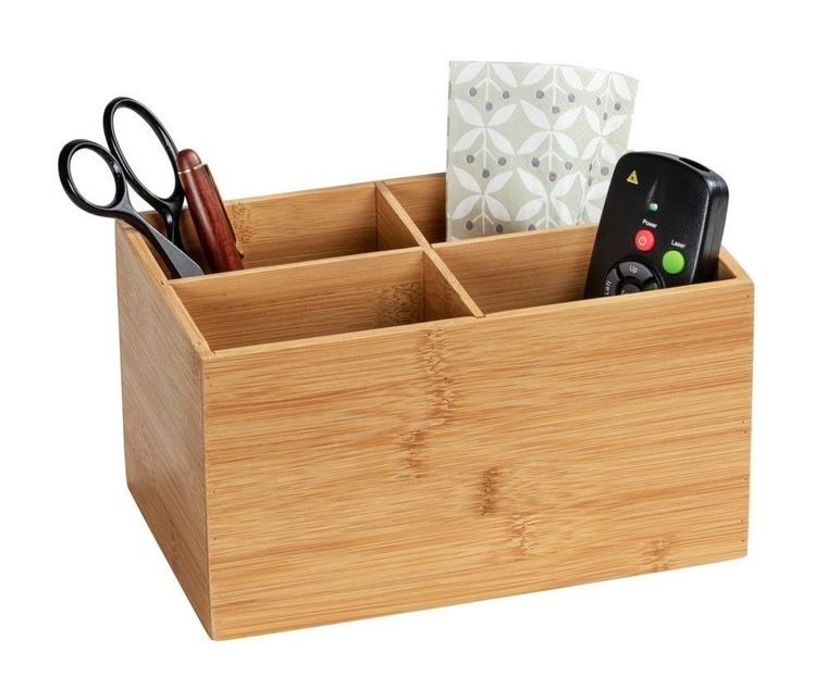 Organizer łazienkowy, Terra, z 4 przegródkami, bambus