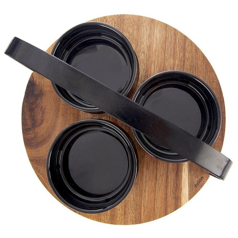 Orion, Black, miseczki na przekąski ceramiczne, 130 ml, 4 szt.