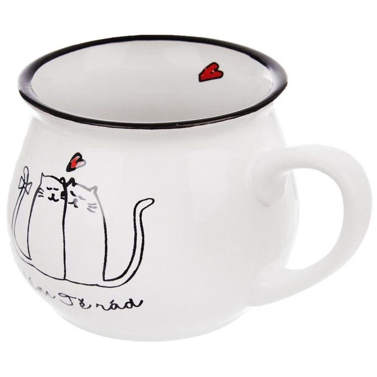 Orion, ceramiczny kubek z uchwytem, kotki, 300 ml