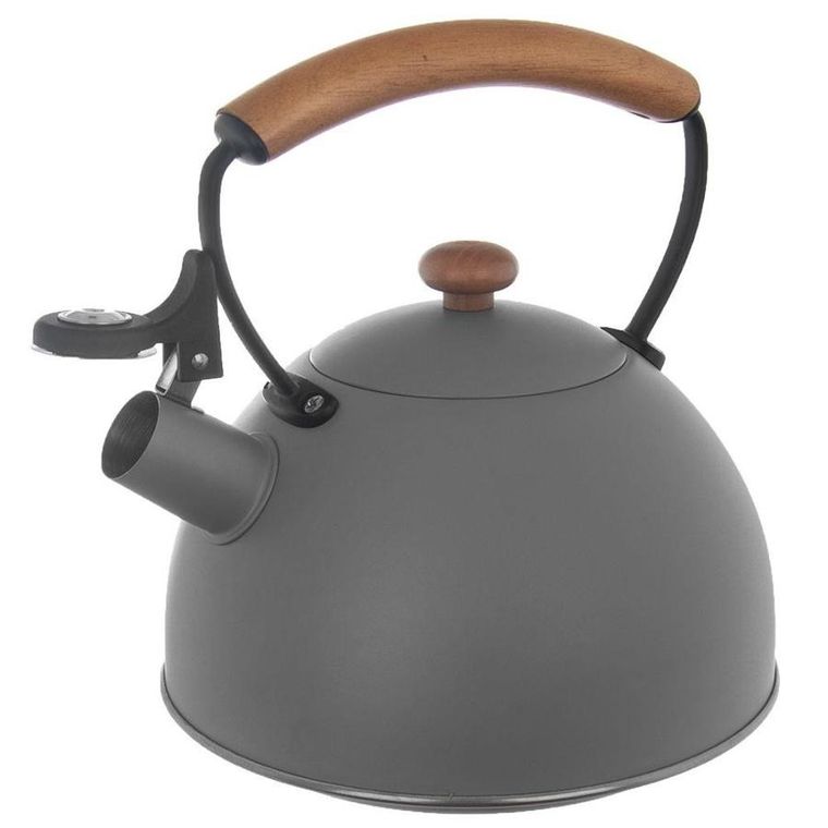 Orion, czajnik stalowy z gwizdkiem, szary, Wooden, 2,9l
