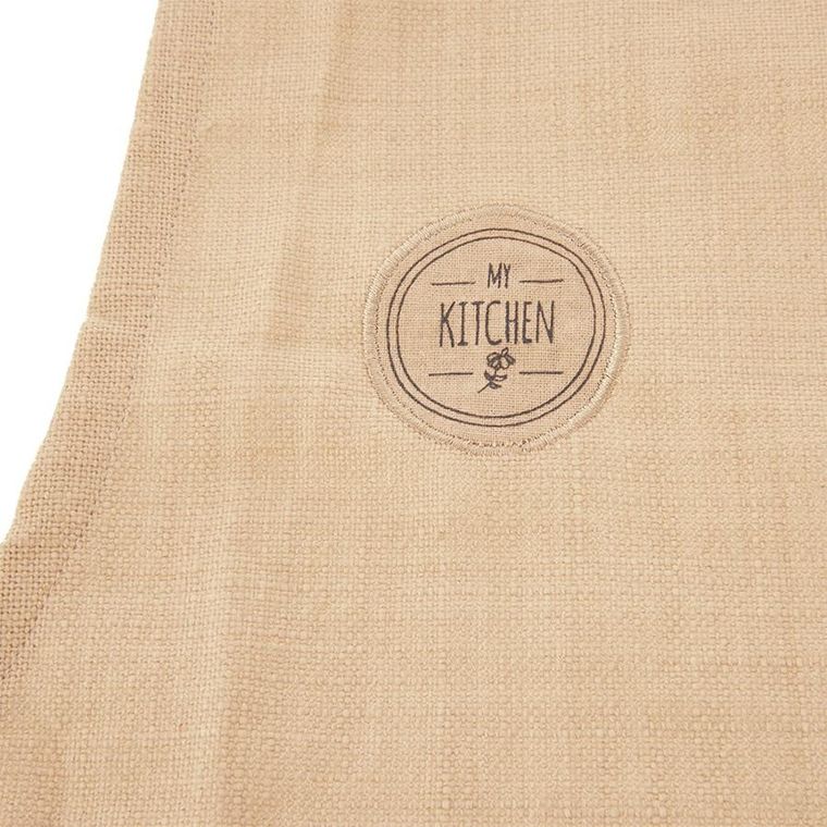 Orion, fartuch kuchenny, bawełniany, wiązany, beżowy