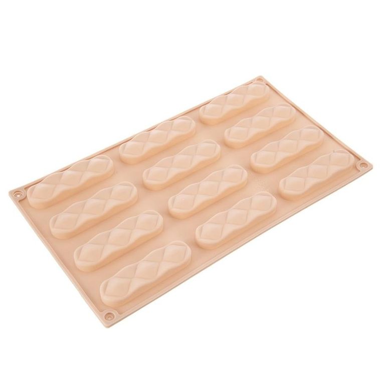 Orion, forma do ciastek i pralin, silikonowa, beżowa, 29,5-17-1,5 cm