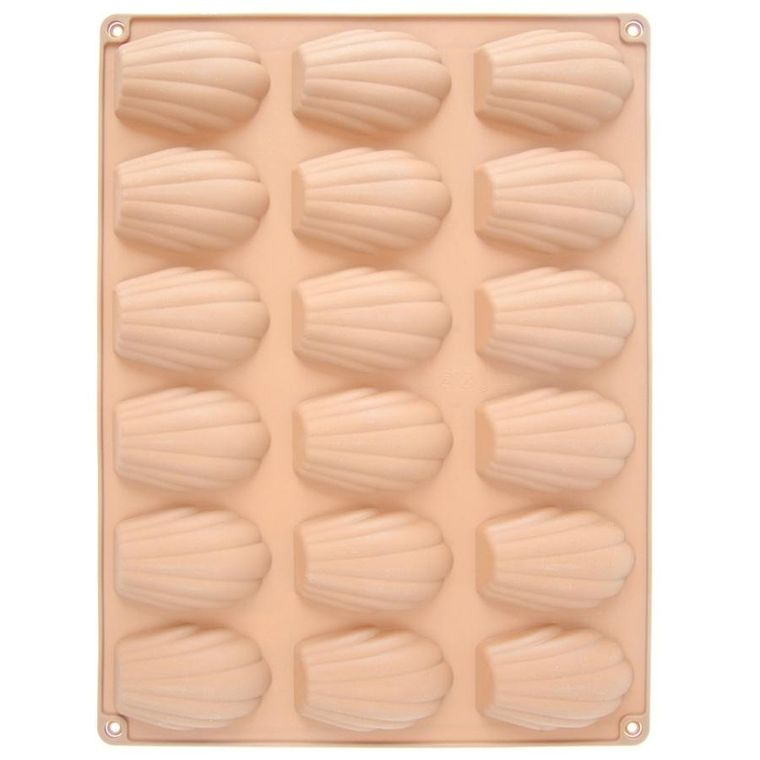 Orion, forma do ciastek, silikonowa, beżowa, muszelki, 32-24,5 cm