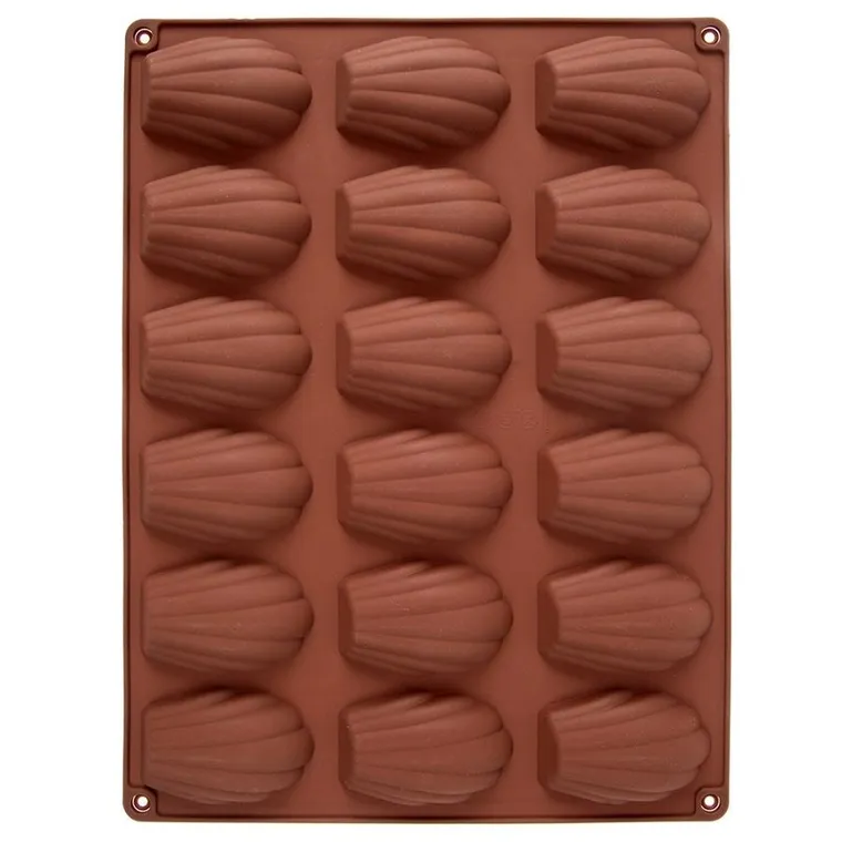 Orion, forma do ciastek, silikonowa, brązowa, muszelki, 32-24,5-2 cm