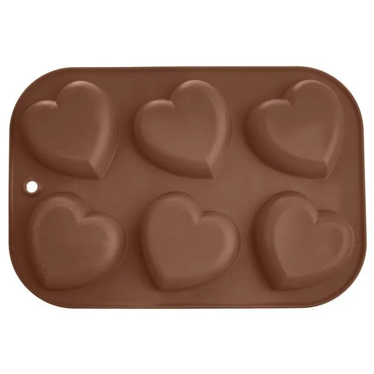 Orion, forma silikonowa do pieczenia muffinek, serce, 6 szt.