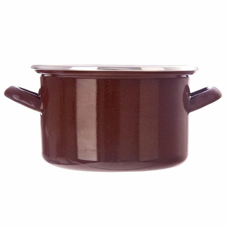 Orion, garnek emaliowany, brown, 18 cm, 2l