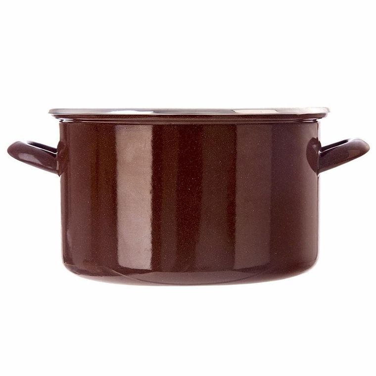 Orion, garnek emaliowany, brown, 22 cm, 4l