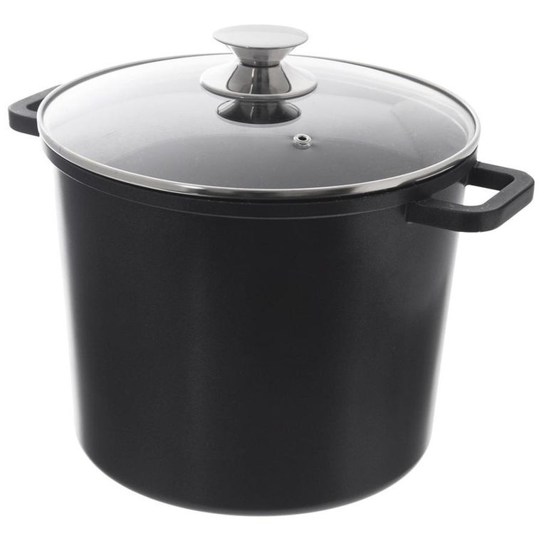 Orion, garnek granitowy ze szklaną pokrywką wysoki, Grande, 7.6 l