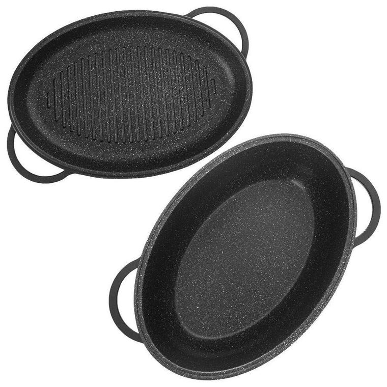 Orion, GRANDE, brytfanna granitowa, owalna, do pieczenia/smażenia, 2w1, 10 l