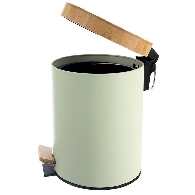 Orion, Greenish, kosz na śmieci, metalowy, z pedałem, zielony, 5l