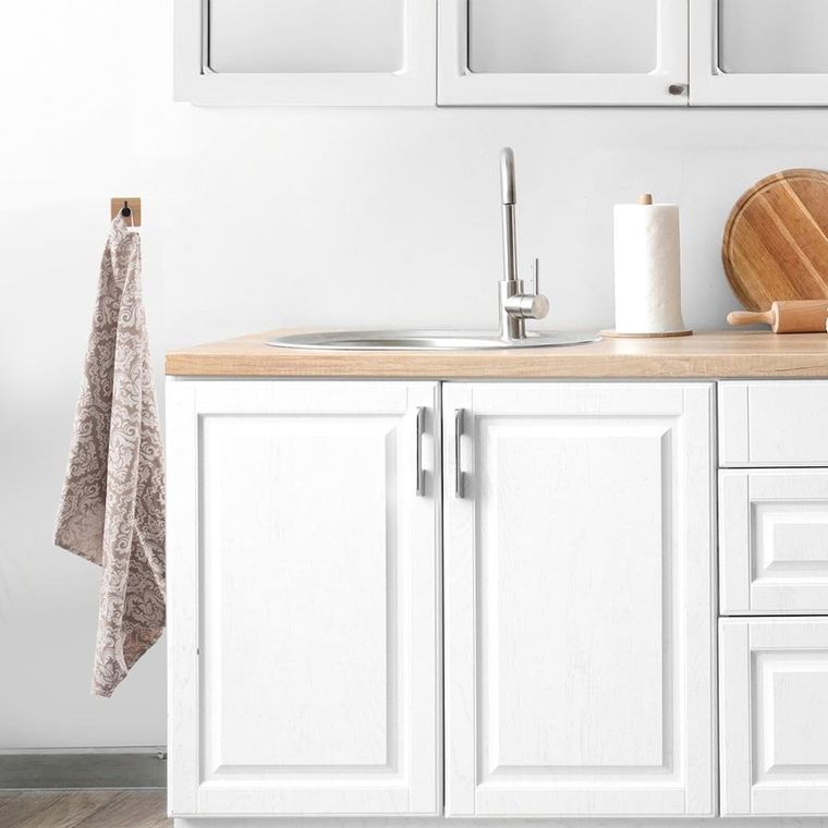 Orion, haczyk, wieszak samoprzylepny, drewniany, metalowy, czarny, 4,5-4,5 cm, 2 szt.