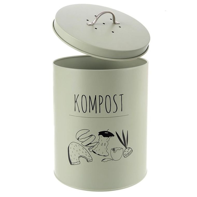 Orion, kompostownik kuchenny z filtrem węglowym, metalowy, zielony, Greenish, 8 l