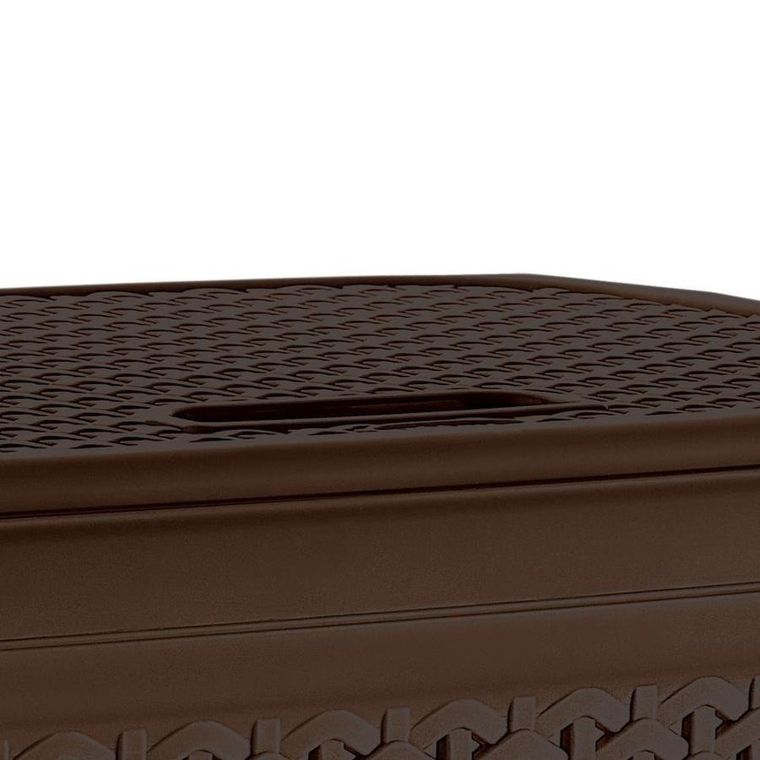 Orion, kosz na pranie, z pokrywą, 55 l, brązowy