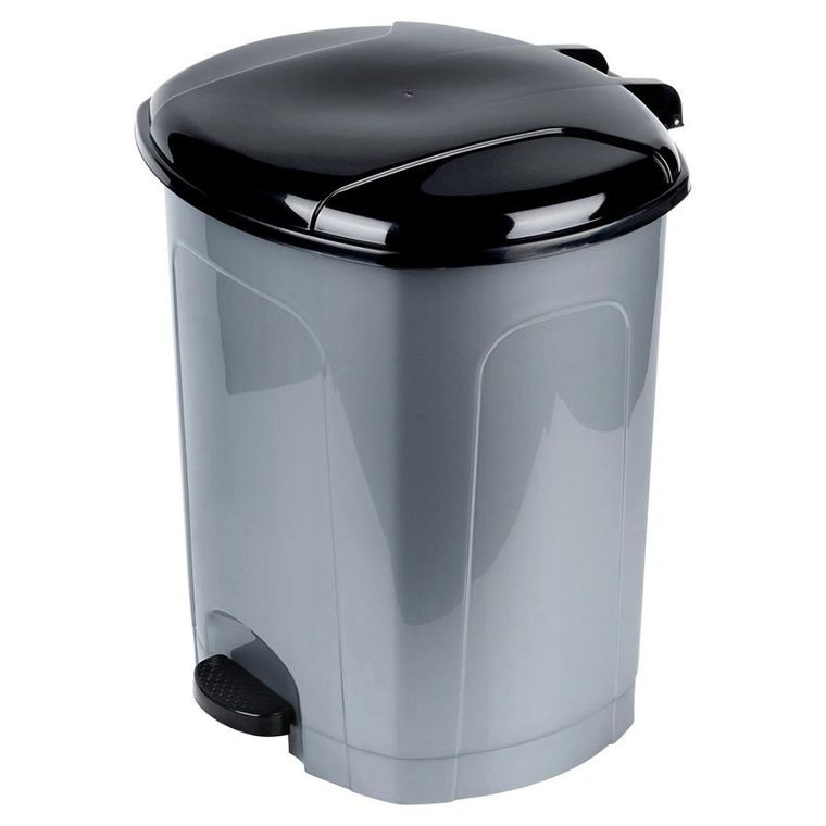 Orion, kosz na śmieci z pedałem plastikowy, szary, 50l