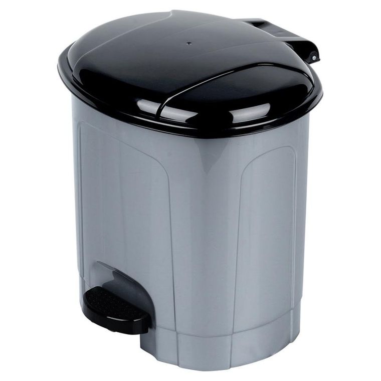 Orion, kosz na śmieci z pedałem plastikowy, szary, 5,5l
