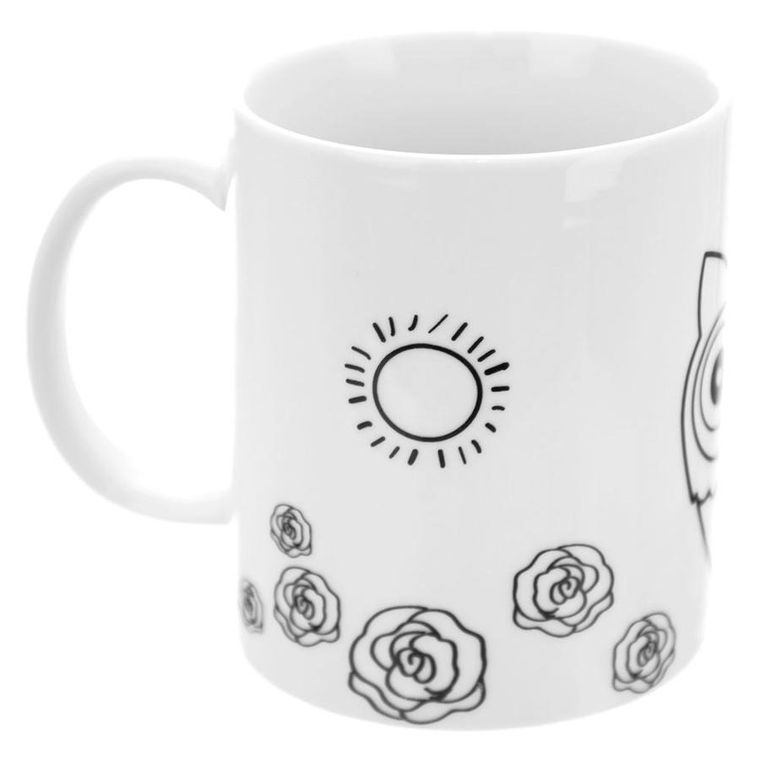 Orion, kubek do malowania z farbkami porcelanowy sowa, 330 ml