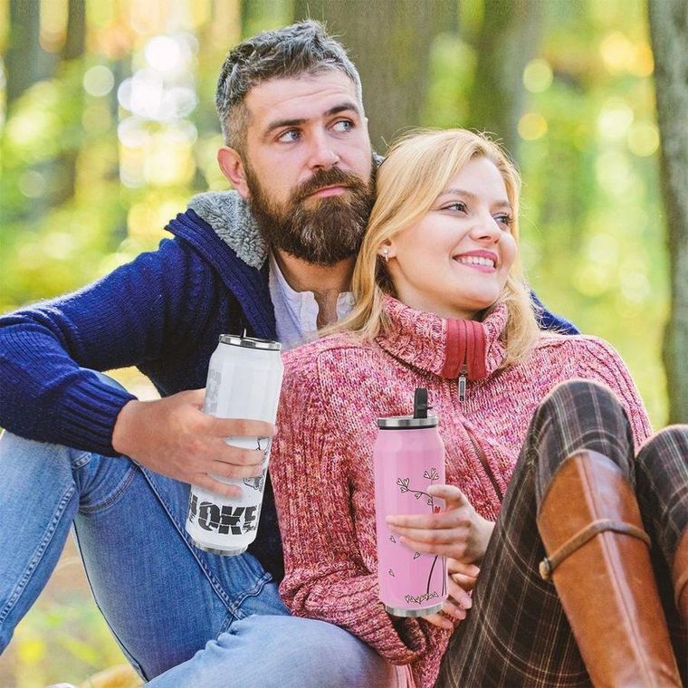 Orion, kubek termiczny, drzewo z sercami różowy, puszka, 400 ml