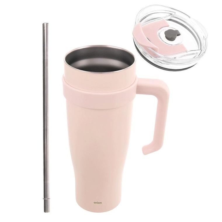 Orion, kubek termiczny z uchwytem, stalowy, różowy, 1,2l