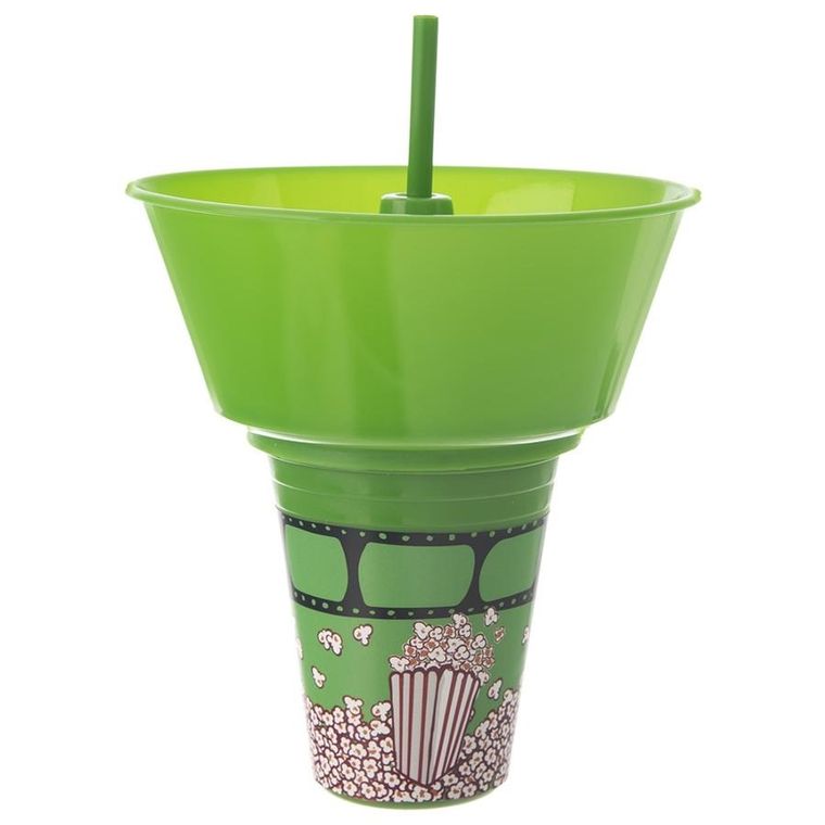 Orion, kubek z miską na popcorn, zielony, 500 ml