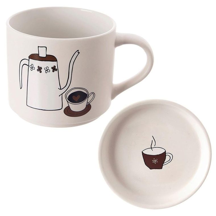 Orion, kubek z pokrywką porcelanowy, 420 ml