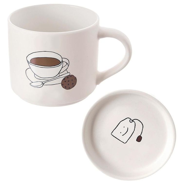 Orion, kubek z pokrywką porcelanowy, 420 ml