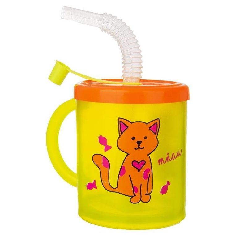 Orion, kubek ze słomką dla dziecka, kot, 260 ml