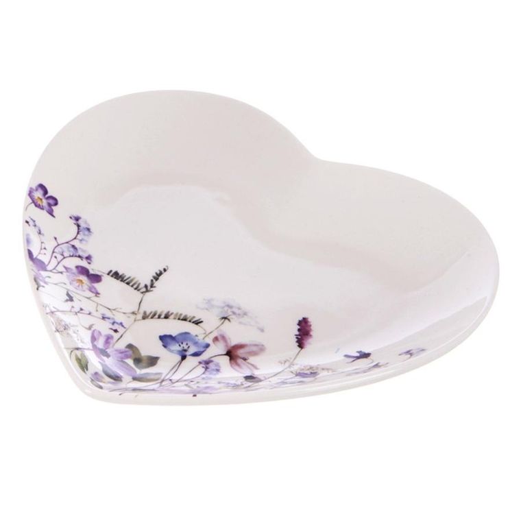 Orion, Louka, talerz deserowy porcelanowy, serce, 17,5-17 cm