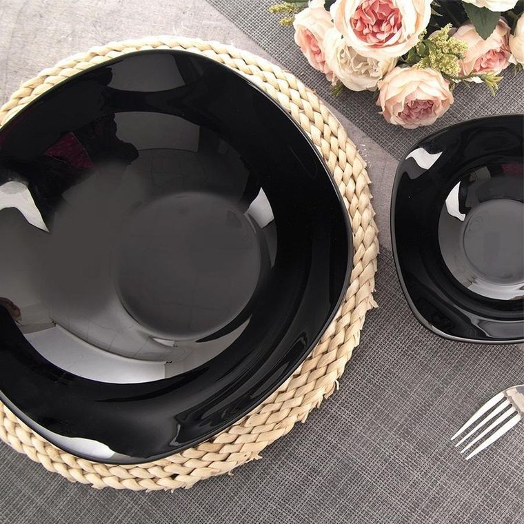 Orion, Luna, miska sałatkowa szklana, czarna, 25 cm, 2l