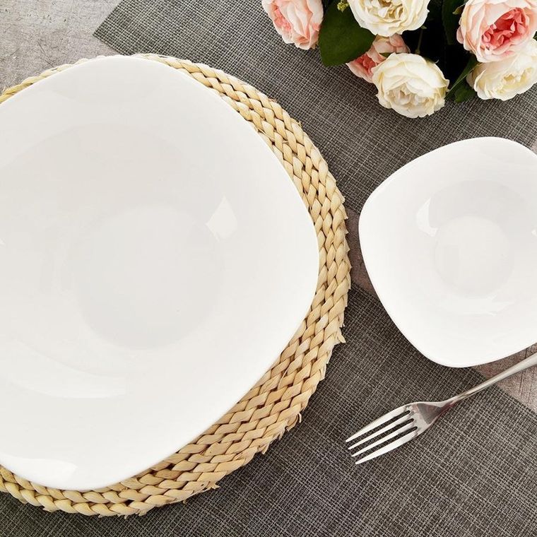 Orion, Luna, miska szklana biała, 25 cm, 2l