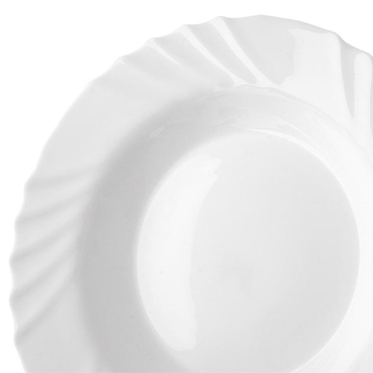 Orion, Luna, talerz obiadowy, głęboki, szklany, biały, 22,5 cm, 350 ml