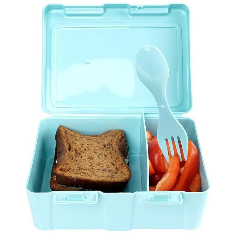 Orion, lunchbox z przegrodą i sztućcami, kwiaty, 1 l