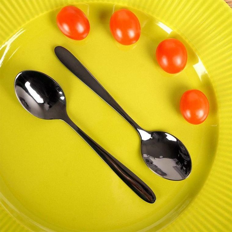 Orion, łyżeczka stalowa, czarna, 2 szt.