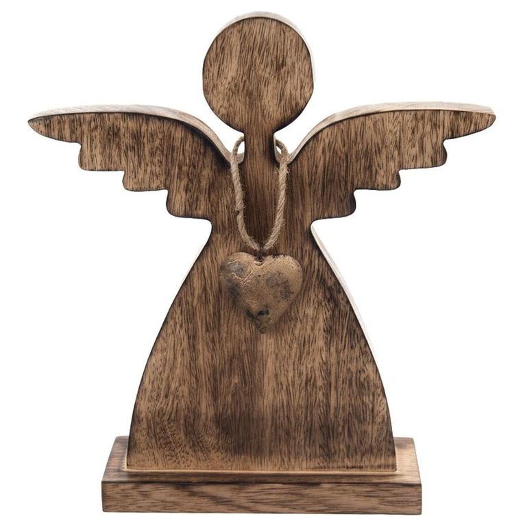 Orion, Mango, figurka świąteczna, drewniana, anioł, 29 cm