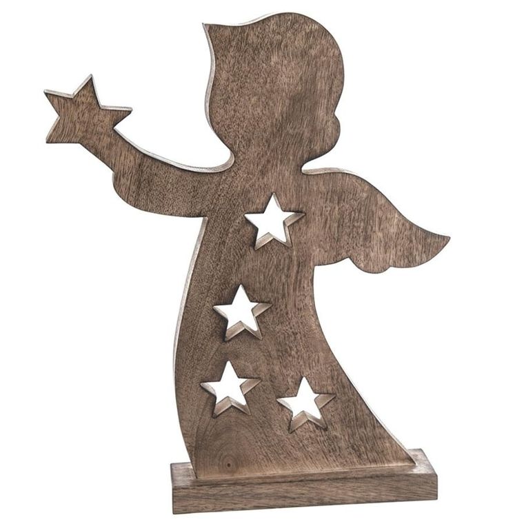 Orion, Mango, figurka świąteczna, drewniana, anioł, 43 cm