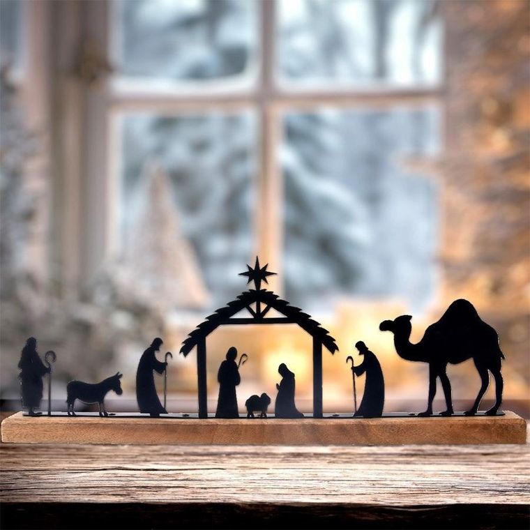 Orion, Mango, szopka bożonarodzeniowa, drewniana, metalowa, 51-5-18 cm