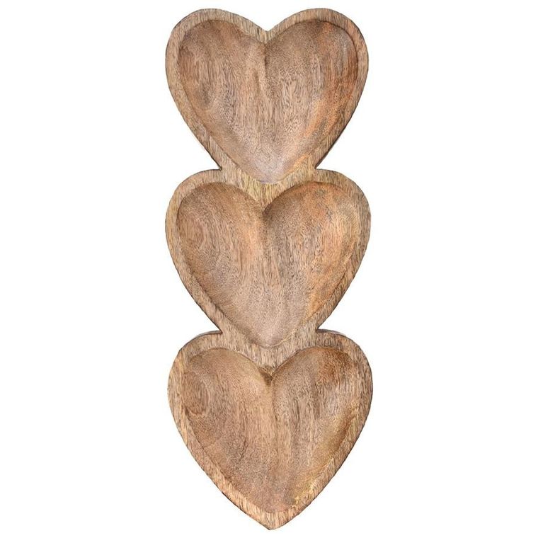 Orion, Mango, talerz na przekąski, drewniany, serce, 40-16 cm