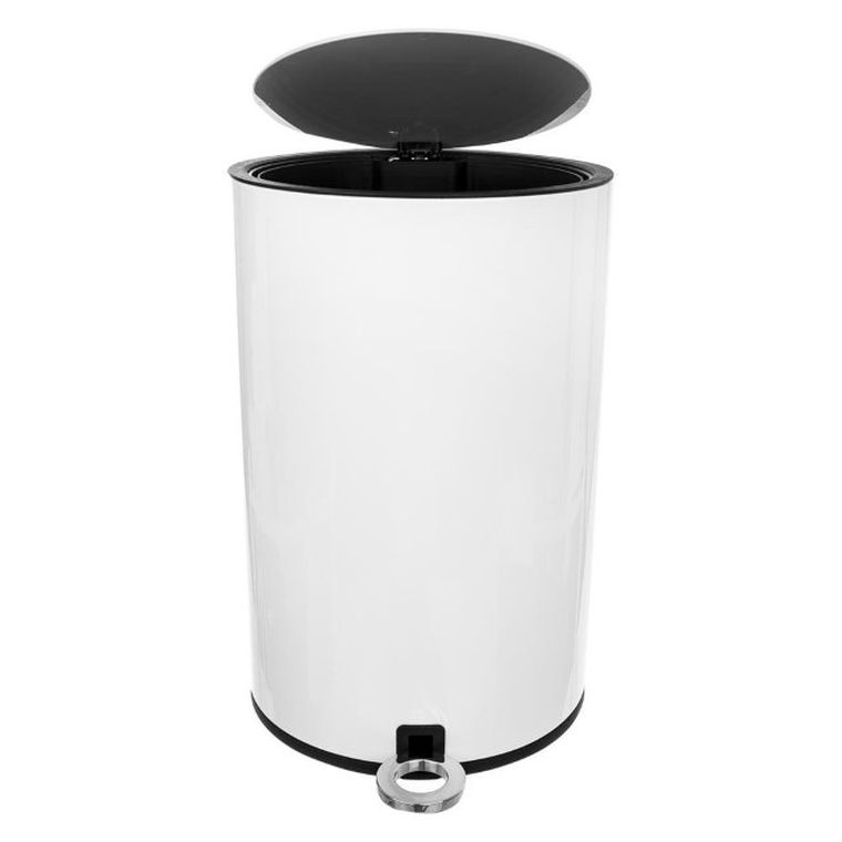 Orion, metalowy kosz na śmieci, biały, 6l