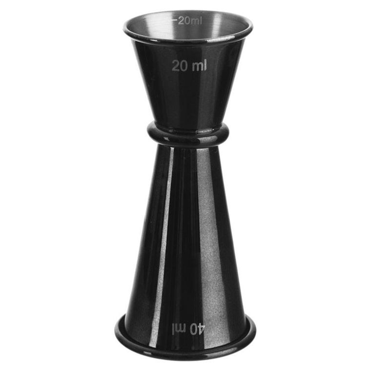 Orion, miarka barmańska, stalowa dwustronna, black, 20/40 ml