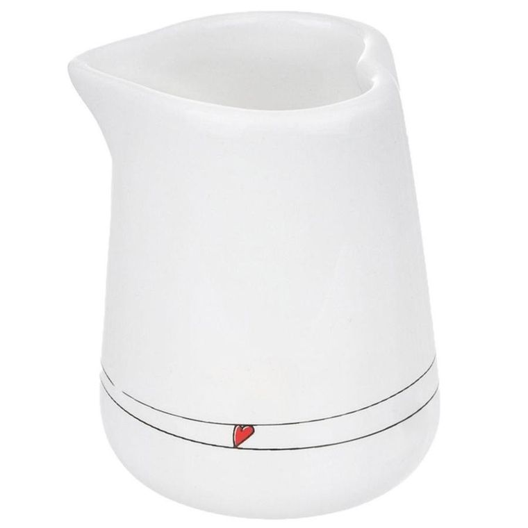 Orion, mlecznik ceramiczny biały, serduszka, 120 ml