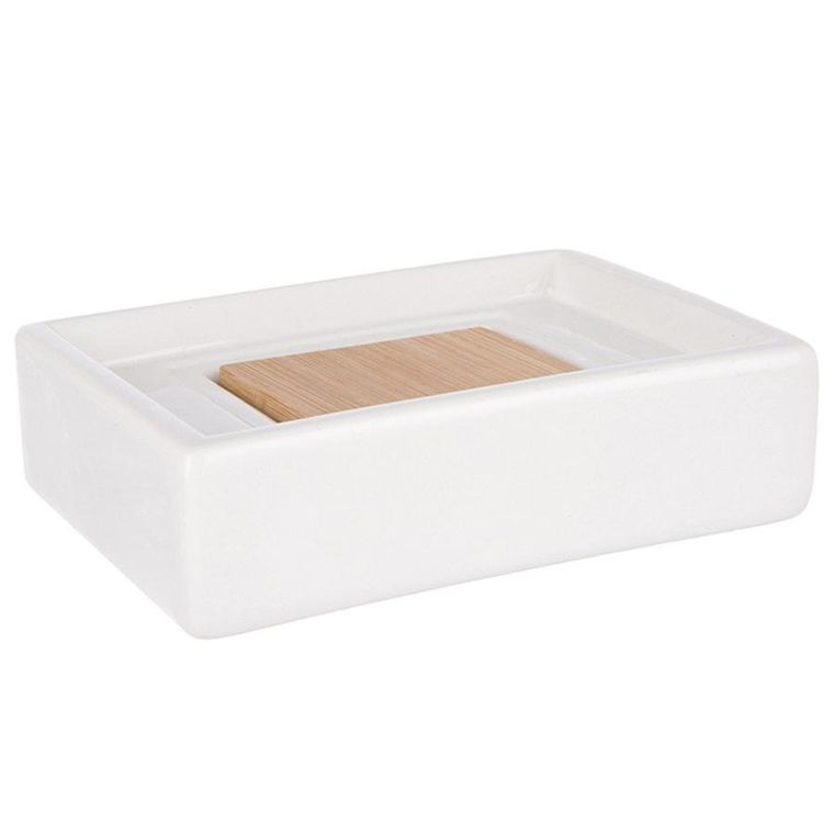 Orion, mydelniczka dolomitowa, drewniana, biała