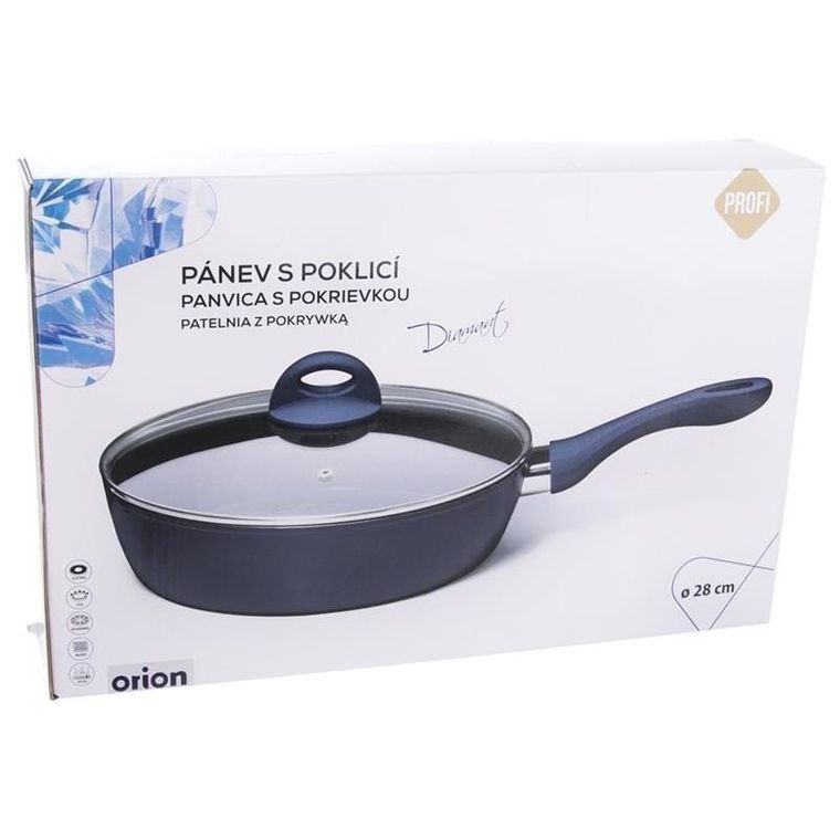 Orion, patelnia z pokrywką diamentowa, indukcja, 28 cm