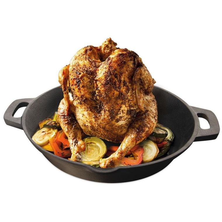 Orion, patelnia ze stojakiem na kurczaka, żeliwna, Litina, 28 cm