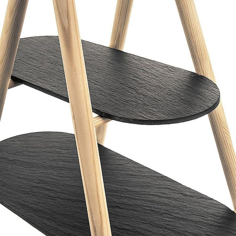 Orion, patera 2-poziomowa drewniana kamienna, 41-24-38.5 cm