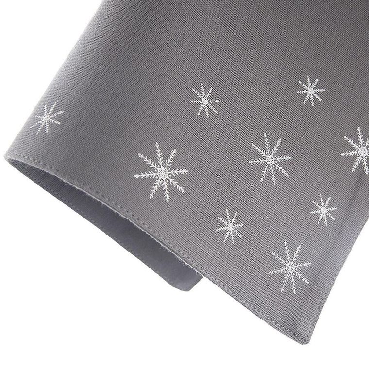 Orion, podkładka na stół bawełniana świąteczna, szara, płatek, 33,5-26 cm