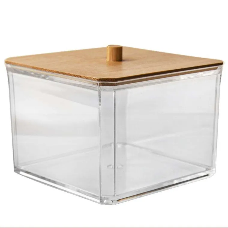 Orion, pojemnik na patyczki higieniczne, z pokrywką bambusową