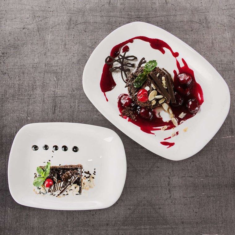 Orion, półmisek szklany, biały prostokątny, 28-21 cm