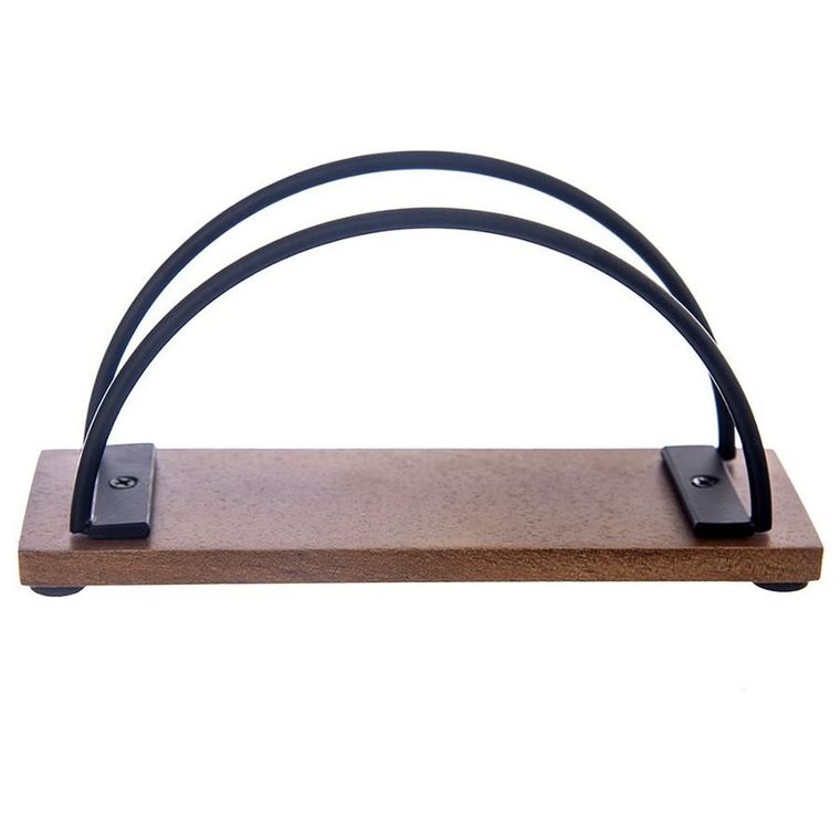 Orion, Radka, serwetnik, drewniany metalowy, czarny, 16-5-8 cm