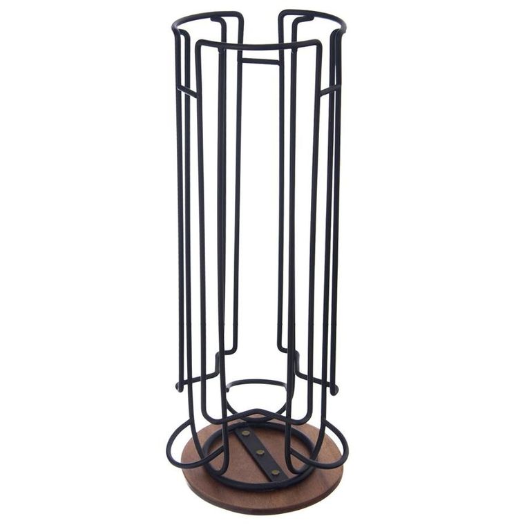 Orion, Radka, stojak na kapsułki do kawy, obrotowy metalowy, czarny, 33,5 cm