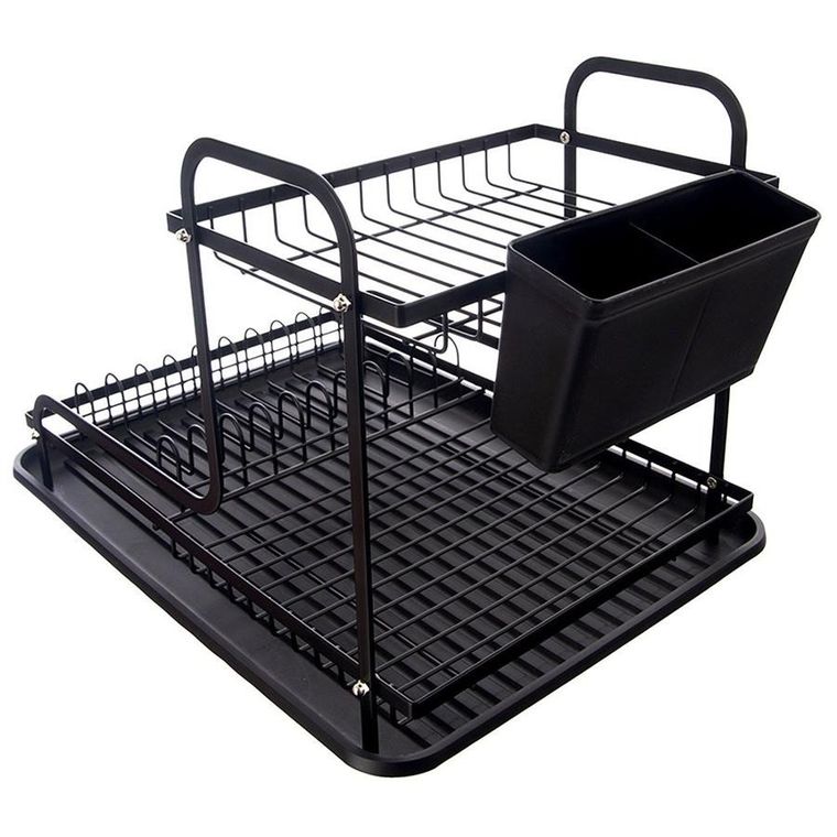 Orion, Radka, suszarka na naczynia, 2-poziomowa, czarna, 42,5-32-29 cm