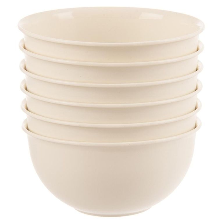Orion, Sandy, miseczki plastikowe, kremowe, 13 cm, 500 ml, 6 szt.